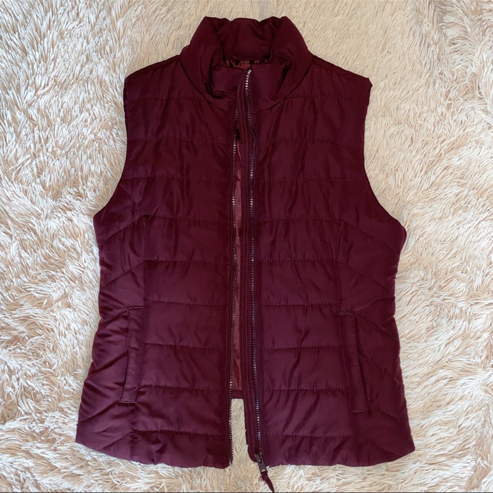Maroon Zip Up Vest